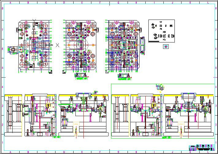 双色模具设计2D组立图